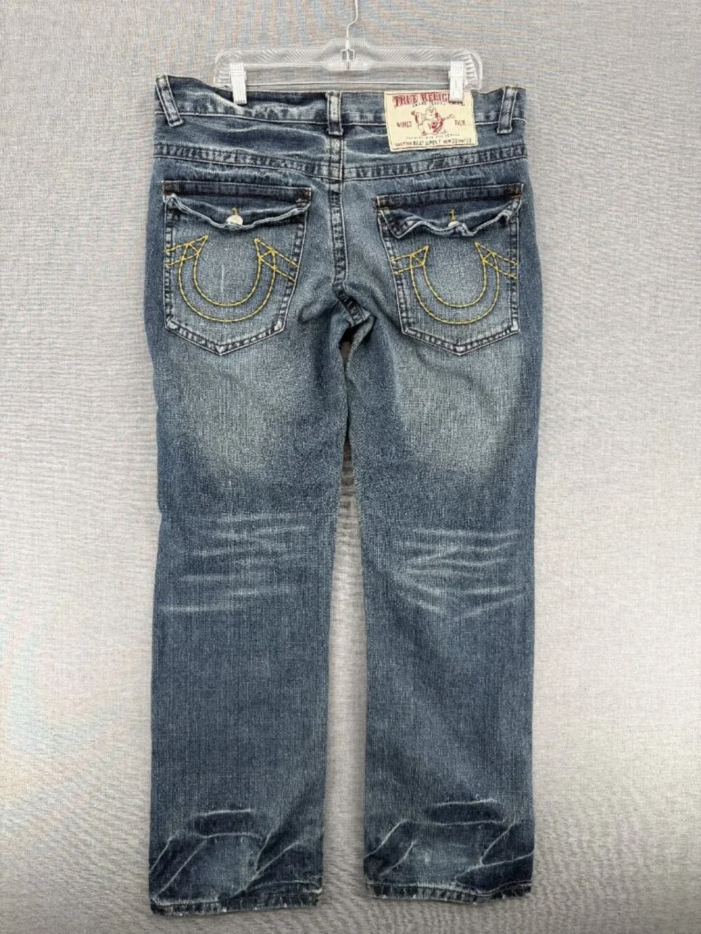 Vtg True Religion Billy Super Big T Baggy Denim Jeans Mens 38x30